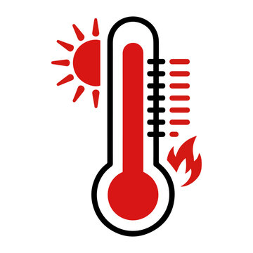 extreme summer heat temperature icon