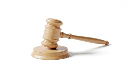 Wooden gavel and sound block for judge. Concept of justice system, law, auction and court for legal proceedings or business deals.