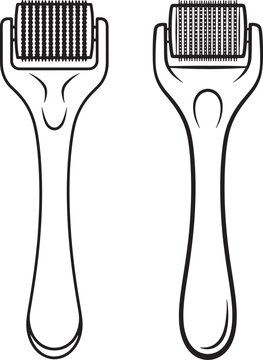 Two derma rollers for skin care and beauty treatments