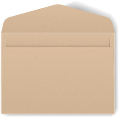 Open brown kraft paper envelope ready for communication