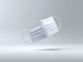 White medical face mask, a crucial barrier for protection against viruses, airborne diseases, and pollution.