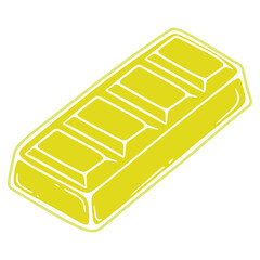 A gleaming stylized gold bar illustration representing immense wealth and financial success symbolizing valuable investment opportunity precious metal bullion for economic security and prosperity