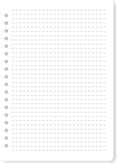 Blank notebook page with dashed lines template