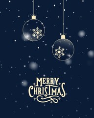 Modern Christmas Background with Snowfall 