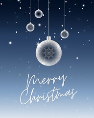 Silver Christmas Ornament Background with Festive Winter Decoration