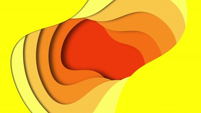 brightly pigmented layered paper forming dynamic heart silhouette for design use