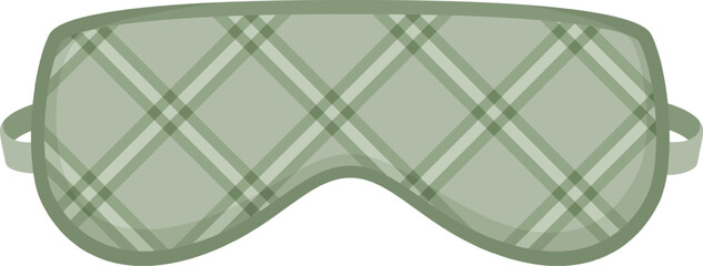 Green plaid sleep mask promoting rest and relaxation