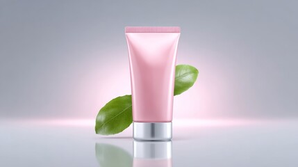Skincare beauty cream in tube for face studio shot mockup premium appearance soft lighting elegant presentation