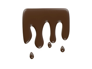 chocolate melt icon 3d illustration render
