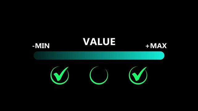 Progress bar with the word VALUE for growth value, increase value, value added and business growth concept. Motion graphics of value added idea. 4k video animation.

