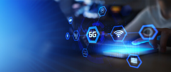 6G Wireless Communication and Network Infrastructure Visualization in a Future Connectivity Concept.