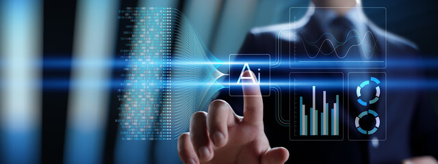 Artificial Intelligence Data Analysis and Machine Learning Insights Visualization for Business Technology.