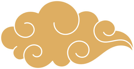 Golden traditional oriental cloud motif element design
