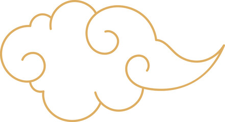Golden stylized Chinese cloud representing good fortune