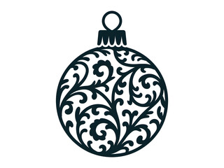 Fototapeta premium Elegant decorative Christmas ornament with intricate swirling pattern