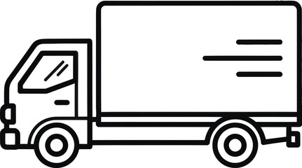 Delivery Truck Line Vector