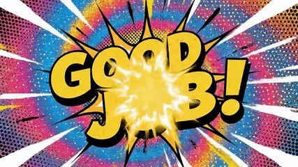 Good Job Comic Style Explosion Background Motion Graphic