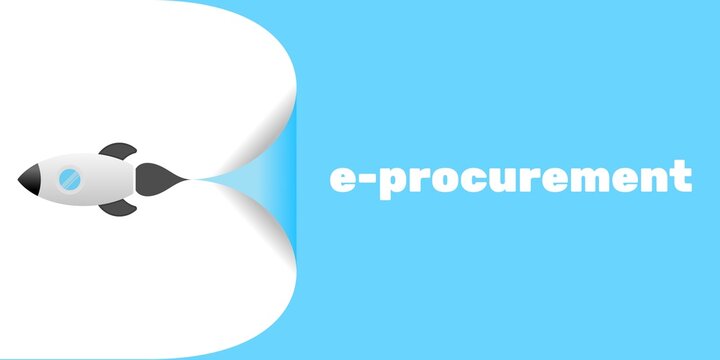 E-Procurement Digital Purchasing Banner with Modern Online Procurement Illustration