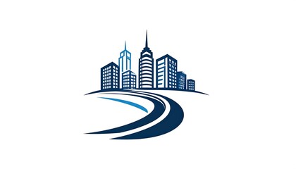 Fototapeta premium Urban Development Roadway Logo Design.