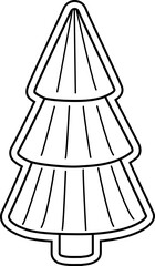 Christmas tree gingerbread cookie outline template.
Children's Christmas activity coloring pages  isolated.
Transparent background. SVG.