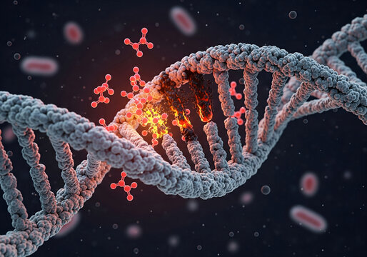 Molecular Visualization of Reactive Oxygen Species (ROS) Attacking DNA Oxidative Stress and Double-Strand Break Mechanism