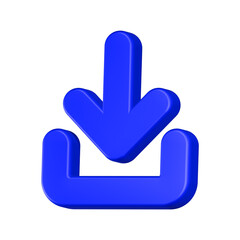 3d rendering icon download blue color