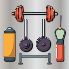 Isolated fitness equipment: heavy iron dumbbell for strength training and muscle building on a white background