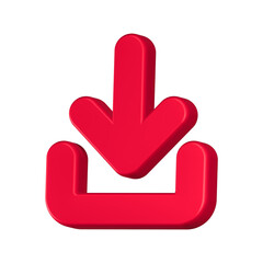3d rendering icon download red color