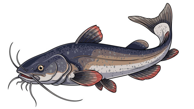 catfish on a white background