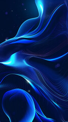 Soft Blue Luminous Flowing Abstract Wave Background