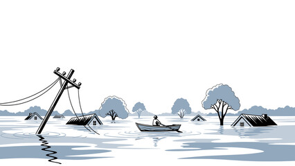 flood disaster vector