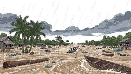 flood disaster vector