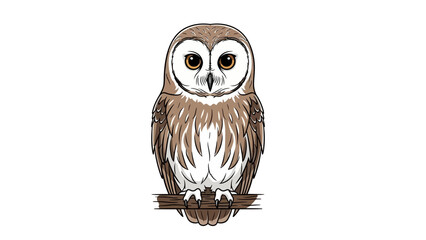 owl on white background