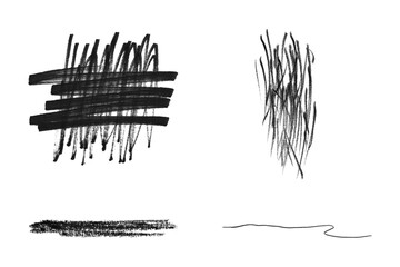 set of hand drawn ink splashes