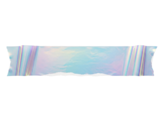 Isolated iridescent adhesive tape strip; cellophane texture for banner, package, decoration