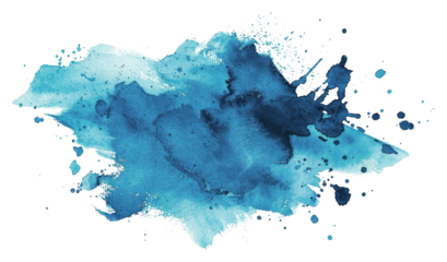 PNG Blue watercolor splash animal powder stain.