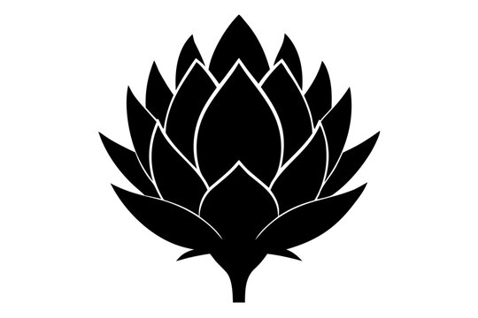 King Protea flower silhouette vector, protea flower black symbol
