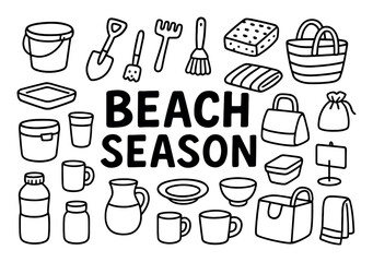 Obraz premium Beach Season Icons