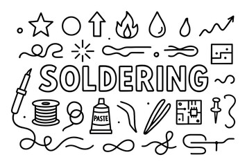 Fototapeta premium Soldering Symbols Doodle