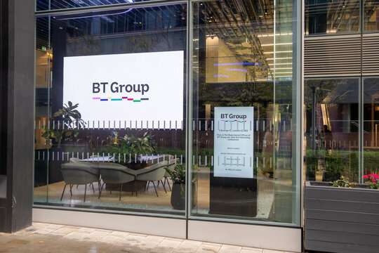 LONDON - One Braham E1 &ndash; BT Group global headquarters entrance on Braham Street in Aldgate