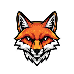 Fototapeta premium Red fox cartoon vector illustration of a cute orange cub with fluffy fur and a playful tail