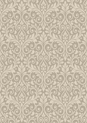 Obraz premium Brown floral damask seamless pattern, elegant damask pattern vector wallpaper, classic damask pattern vector for Wallpaper, Fabric, Branding, Packaging, Invitations, Wedding, luxury design.