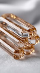 Close up view of brilliant diamond gemstone resting on elegant table intimate close up captures brilliant facets of polished diamond gemstone elegantly displayed on table