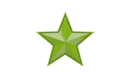 Isolated vector illustration of a green five-pointed star with geometrical arrangement