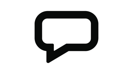 Naklejka premium Simple black speech bubble icon representing communication and conversation on a white background