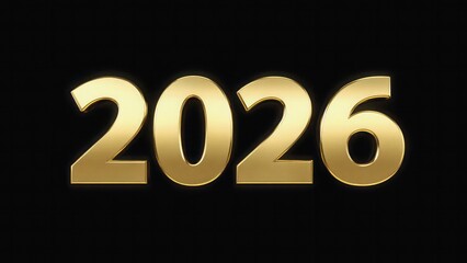  &ldquo;2026&rdquo; in metallic gold text on a pure black background