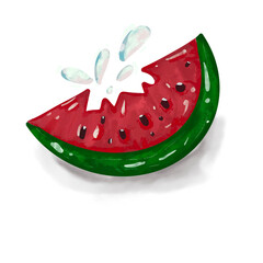 half watermelon look delicious and fresh