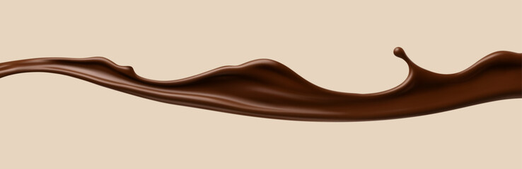 Chocolate splash. Liquid choco wave. Vector illustration