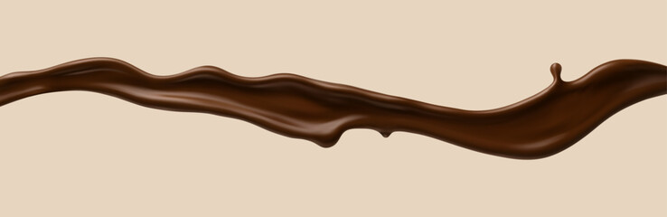 Chocolate splash. Liquid choco wave. Vector illustration