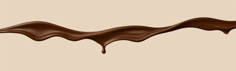 Chocolate splash. Liquid choco wave. Vector illustration